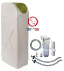 AQUAWATER - Adoucisseur d'eau a usage domestique - Modele vanne volumetrique electronique - Modele 15L (Convient pour 2 a 3 personnes) - Mise en service offerte + kit complet installation