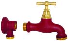 Robinet laiton TUILE ROUGE M15x21 Nez M20x27 avec applique