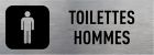SIGNALETIQUE TOILETTES HOMMES 210 MM X 75MM PLAQUE ALU