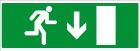 SIGNALISATION EXTERIEURE ET INTERIEURE - EVACUATION SORTIE BAS DROITE LUMINESCENT l 330 L 120mm