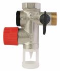 Groupe de Sécurité siège inox NF 20/27 (3/4'') pour eau agressive avec une garde d'air droite. Il permet d'éviter les surpressions dans le chauffe-eau. Organe de sécurité obligatoire pour les chauffe-eaux.