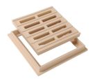GRILLE DE SOL AVEC CADRE 200 X 200 SABLE    - GRC20S