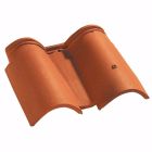 Tuile double bourrelet deux tiers pureau terre cuite - Médiane Littoral Flammé - long. 33 cm