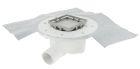SIPHON CARRE. SORTIE HORIZONTALE GRILLE RECTANGULAIRE PVC 10X10 + NATTE