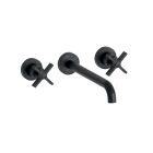 LAVABO CROSS ROAD SMALL 3 TROUS + Vidage SANS MECA CHROME NOIR BROSSE