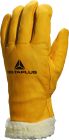 Gants tout fleur bovin long doublé acrylique Jaune T8