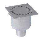 siphon de sol inox sort.Vert GE50mm 100x100 ø40 mm trous ronds microbillé 3 Kn
