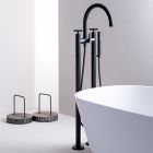 MELANGEUR BAIN DOUCHE SUR PIED CROSS ROAD METAL BROSSE