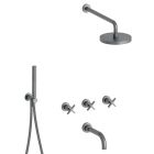BAIN/DOUCHE ENCASTRE 3 SORTIES CROSS ROAD COMPLET METAL BROSSE