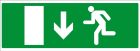 SIGNALISATION EXTERIEURE ET INTERIEURE - EVACUATION SORTIE BAS GAUCHE LUMINESCENT l 330 L 120mm