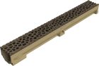 Caniveau en béton polymère avec grille fonte Voronoï couleur Quartz fumé - ACO SELF - long. 1m x larg. 100mm x haut. 95mm - classe B125