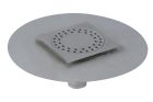 siphon de sol inox sort.Vert avec platine GE50mm 150x150 ø50 mm trous ronds microbillé 3 Kn