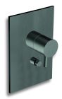 facade laiton mitigeur douche triverde 2 sorties noir