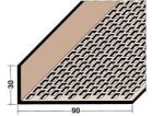 Profilé de ventilation en L, perforation rectangulaire Section ventilation 470 cm2 / ml  Rouge Longueur 5,00m