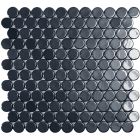 Mosaïque en verre recyclé - 6005 CIRCLE BLACK BR 25CX25CMM