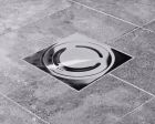 Siphon en acier inoxydable ACO Showerdrain Eko 100 mm x 100 mm, monolithique, sortie horizontale DN40, garde d'eau de 15 mm