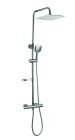 COLONNE DE DOUCHE THERMOSTATIQUE CHROMEE POMMEAU CARRE + PORTE SAVON