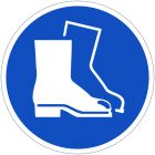 Panneau PVC rond'Chaussures de sécurité obligatoires'
