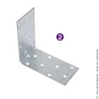 EQUERRE D'ASSEMBLAGE RENFORCEE 80X80X40X1.5 GALVA