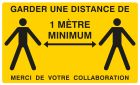 GARDER UNE DISTANCE DE 1 METRE MINIMUM 330X200mm(JAUNE)