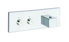 facade thermo up horizontale thermostatique 2 sorties chrome quadri