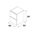 COQUETTES FUSSION LINE 400 2 tiroirs TAUPE BRILLANT 400 x 540 x 450 mm