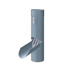 Récupérateur d'eau cylindrique à clapet avec grille Ø80 mm - zinc - prePATINA clair