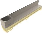 Caniveau en béton polymère avec couverture à fente + élément de visite en acier inoxydable 304L haut. 105mm - ACO SELF 100 - long. 1m x larg. 100mm x haut. 95mm - classe A15