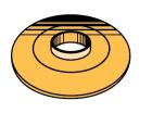 Rondelle à bossage pour faitières et rives, Ø34mm, RAL 2001 Orangé Rouge