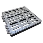 Grille + cadre en fonte C250 pour regard 400x400mm - GRILLE+CADRE 400 X 400 FONTE C