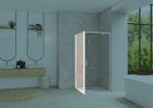 Paroi Fixe pour montage en angle ou contre un mur avec les portes de la gamme Smart Design avec seuil - SMART DESIGN F 85 Blanc TN