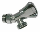Robinet orientable incliné auto-étanche à clapet pour machine à laver - Installation simple, rapide, toutes positions - M1/2' - M3/4' - Croisillon - Laiton chromé - ACS