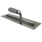 Taloche en acier inoxydable 0,3 mm avec manche ouvert bi-matière pour les travaux de stucage et de microciment / 587003I