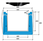 Caniveau feuillure béton - FB - long. 2,25m x larg. 440mm x haut. 400mm - classe C250 maxi