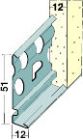 Profilé de soubassement en acier galvanisé avec jonc PVC blanc - long. 3,00m x ep. 12mm