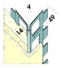 Cornière d'angle en aluminium pour enduit intérieur et extérieur blanc - long. 3,00m x ep. 14mm