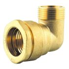 Coude laiton 90° fileté Ø25x3/4' - COUDE MALE LAITON D25x3/4