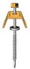 Fixation 3en1, 1000T, pour panne bois, Vis TETALU P1 Ø6,3x100mm + Cavalier 1000T + Rondelle, RAL 8012 Rouge Tuile