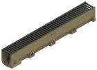 Caniveau en béton polymère avec grille passerelle en acier galvanisé couleur anthracite - ACO SELF 100 - long. 1m x larg. 100mm x haut. 145mm - classe A15