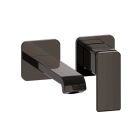 lavabo mural regular quadri s 2 trous bec 18 cm chrome noir ex qs267