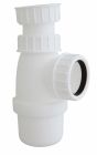 P116 -Siphon évier réglable 40/49 - Plastique blanc - hauteur réglable - arrivée écrou 40/49 - sortie écrou 40/49 avec joint américain pour tube diam.40mm.