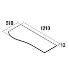 Plan de toilette MAM 1200 droite pour plan vasque à poser MARBRE BLANC 1210 x 12 x 510 mm