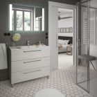 Meuble FUSSION CHROME 1000 3 tiroirs  SBIANCATO 997 x 868 x 450 mm