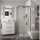 Meuble FUSSION CHROME 800 3 tiroirs  SBIANCATO 797 x 868 x 450 mm