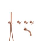 BAIN/DOUCHE ENCASTRE 2 SORTIES CROSS ROAD COMPLET OR ROSE BROSSE