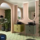Meuble de salle de bain UNIIQ 600 2 tiroirs à fermeture amortie BOSQUE 598 x 540 x 450 mm