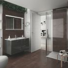 Meuble FUSSION CHROME 1000 2 tiroirs  GRIS BRILLANT 997 x 540 x 450 mm