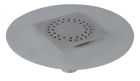 siphon de sol inox sort.Vert avec platine GE50mm 150x150 ø50 mm trous ronds verrouillé microbillé 3 Kn