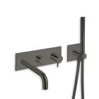 facade triverde bain douche mural 2 sort chrome noir   ex tv108