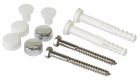 Lot de 2 fixations pour cuvette de WC 8x60mm avec caches pour une finition esthétique banc ou chromé